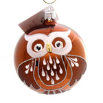 Golden Bell Collection Mcm Ball Owl Glass Ornament Czech Republic Bm663 (30779)