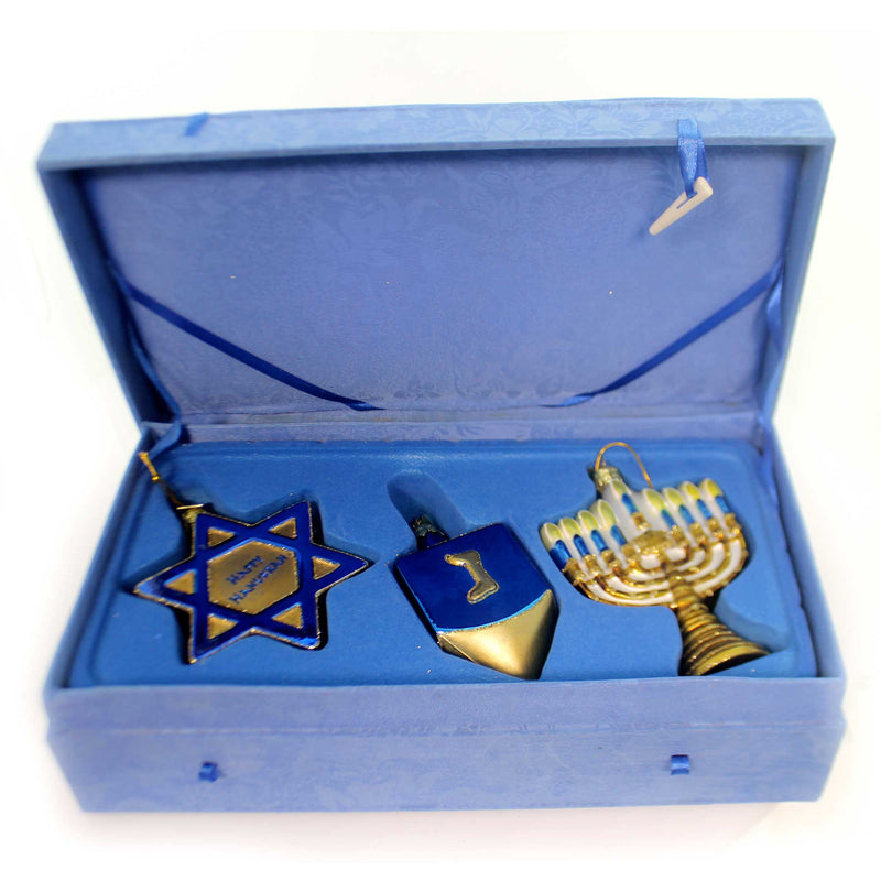 Noble Gems Hanukkah Ornament Set/3 - - SBKGifts.com
