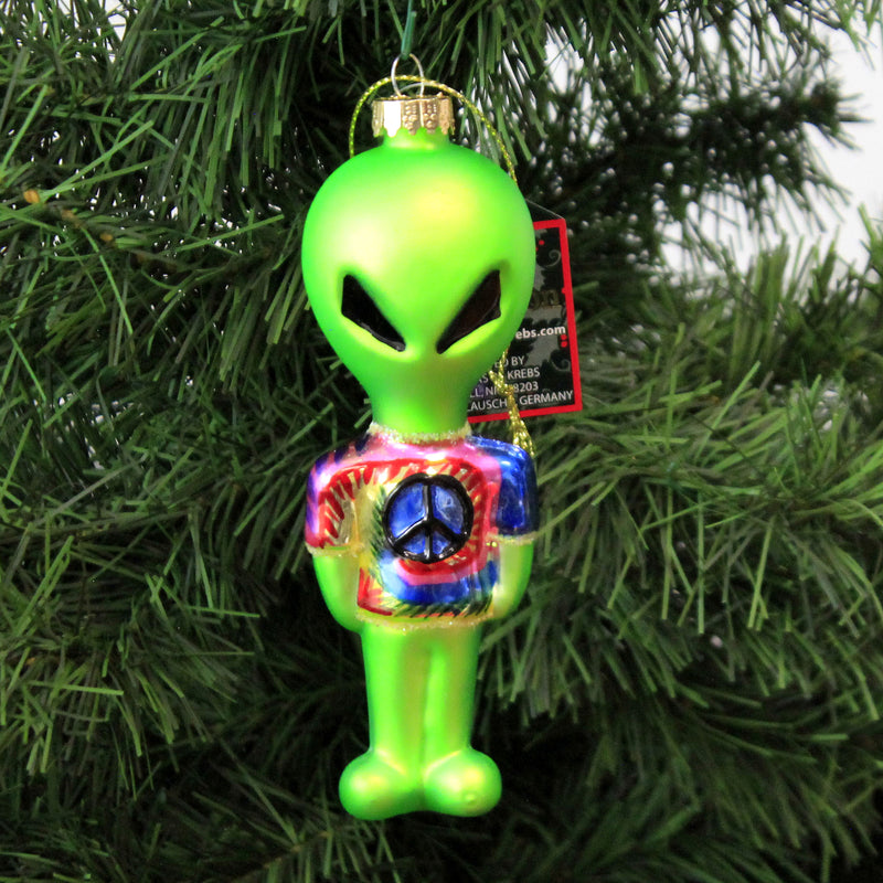 Holiday Ornament Alien W/ Tye Dye Shirt - - SBKGifts.com