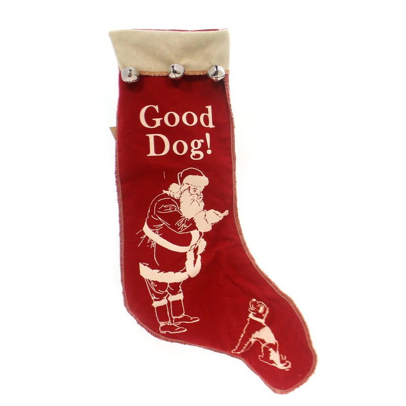 Christmas Good Dog Stocking Fabric Santa Jingle Bells Puppy 16696 (31648)