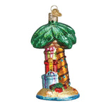 Old World Christmas 4.5 Inches Tall Christmas Palm Tree Glass Gifts Beach 48037