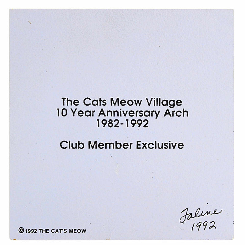 Cat's Meow Village 10 Year Anniversary Arch - - SBKGifts.com