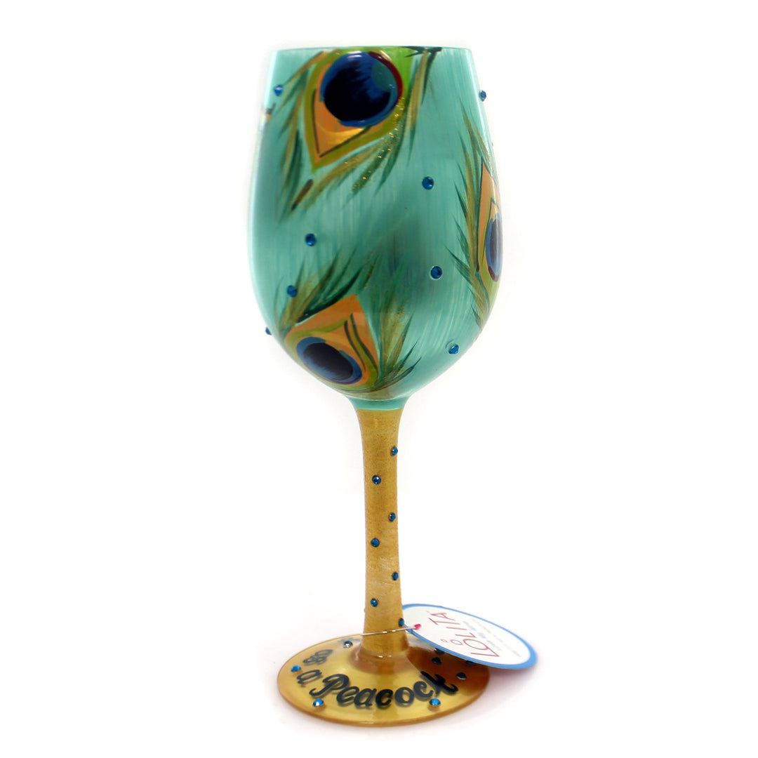 Lolita Pretty As A Peacock Wine Glass