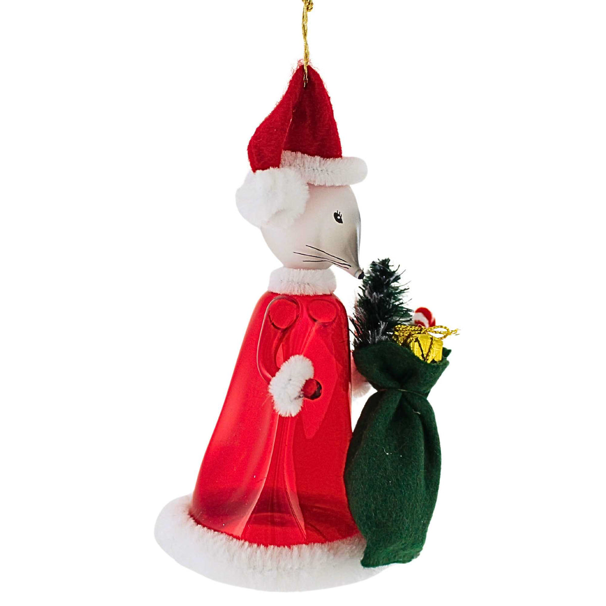 De Carlini Italian Ornaments Santa Mouse - - SBKGifts.com
