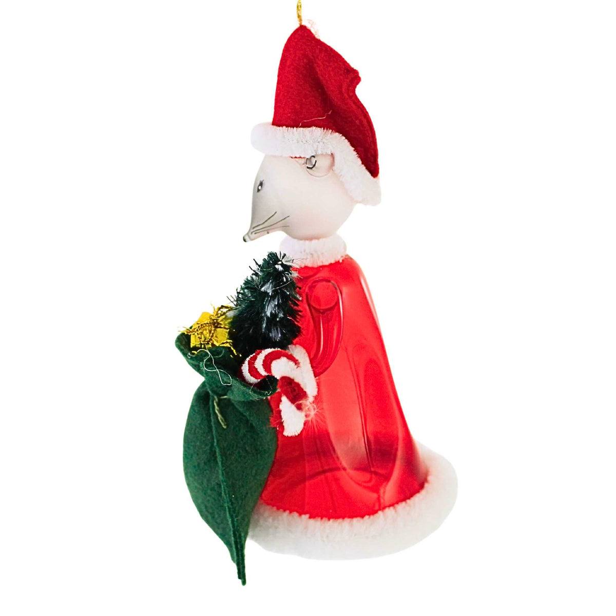De Carlini Italian Ornaments Santa Mouse - - SBKGifts.com