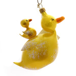 De Carlini Italian Ornaments Duck Boat Duck & Baby Duck - 1 Glass Ornament 4 Inch, Glass - Ornament Italian Love Mom A2109 (31994)