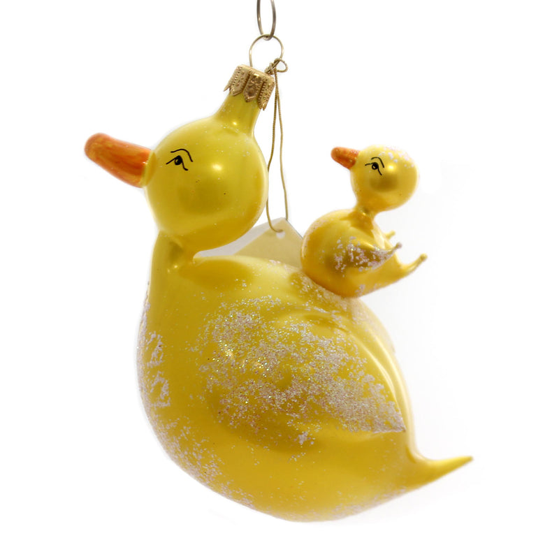 De Carlini Italian Ornaments Duck Boat Duck & Baby Duck - - SBKGifts.com
