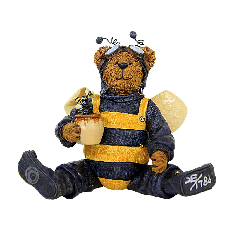Boyds Bears Resin Buzzby Q Bear - 1 Figurine 3.25 Inch, Resin - Shoe Box Bear Bumble Bee 3256 (3210)