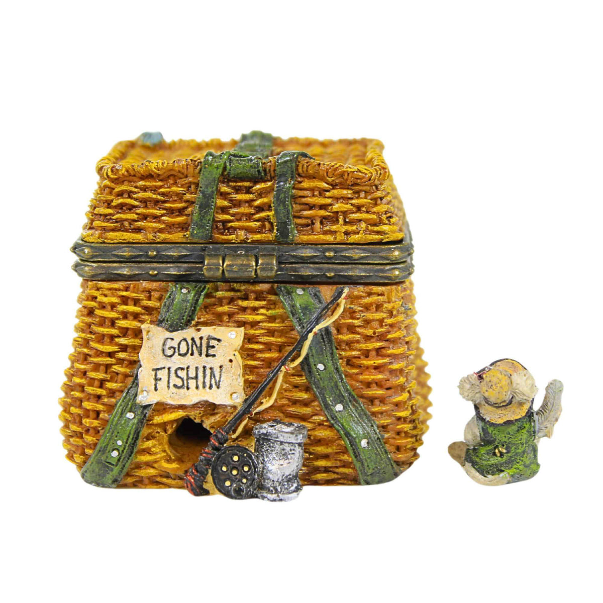 Boyds Bears Opie's Creel Basket With Minnow Mcnibble - - SBKGifts.com