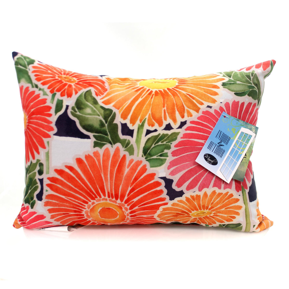 Home & Garden Gerbera Daisy Stripe Pillow - - SBKGifts.com