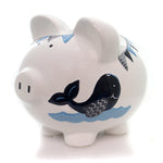 Bank Blue Double Whale Pig Bank - - SBKGifts.com