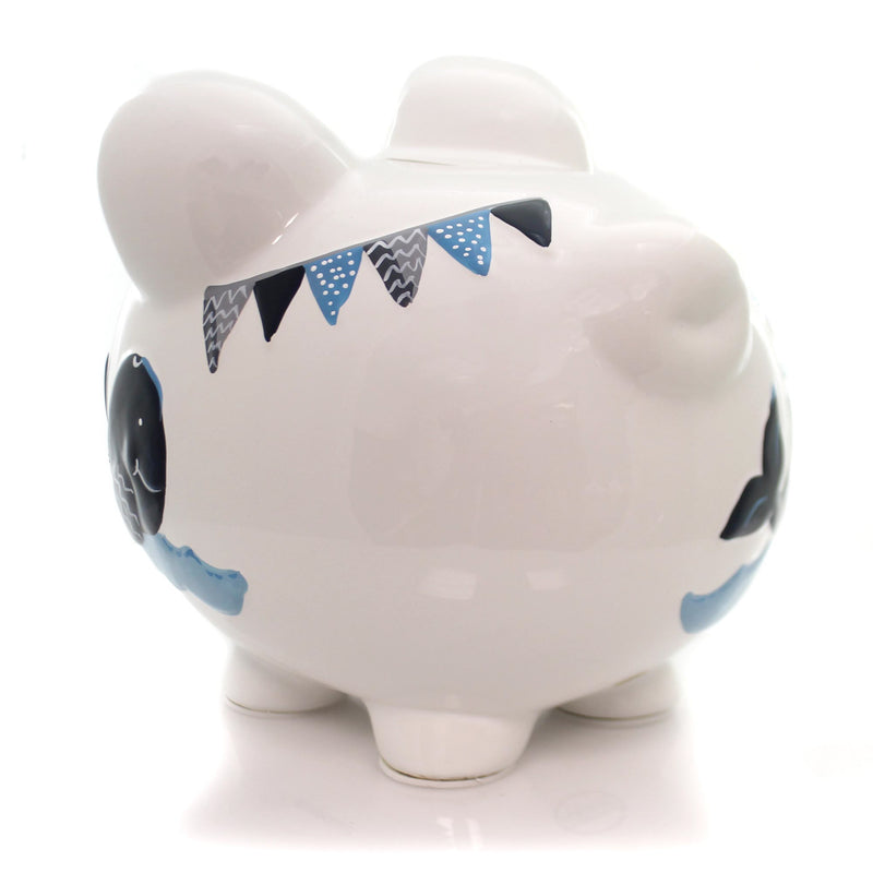 Bank Blue Double Whale Pig Bank - - SBKGifts.com