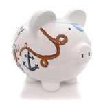 Child To Cherish Pirate Piggy Bank - One Bank 7.75 Inch, Ceramic - Money Saver 36867 (32469)