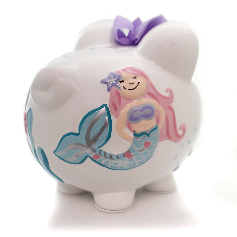 Bank Mermaid Piggy Bank Ceramic Sea Hose Crab Ocean Starfish 36836