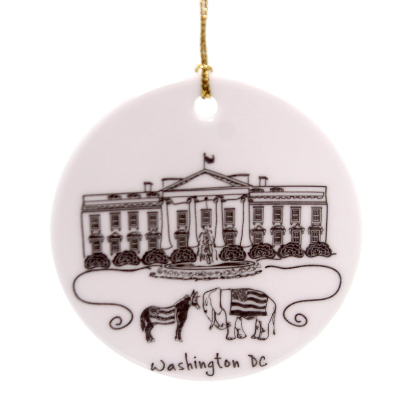 Holiday Ornaments WASHINGTON DC FLAT ORNAMENT Ceramic Nation Capital Ciwdc005
