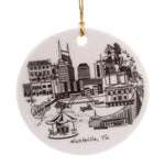 Holiday Ornaments NASHVILLE TN FLAT ORNAMENT Ceramic Landmarks Cinas005