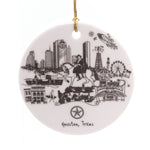 Holiday Ornaments HOUSTON TEXAS FLAT ORNAMENT Landmarks Lone Star Cihou005