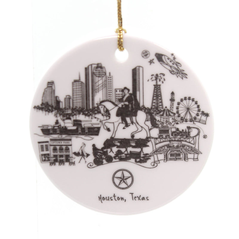 Holiday Ornaments HOUSTON TEXAS FLAT ORNAMENT Landmarks Lone Star Cihou005
