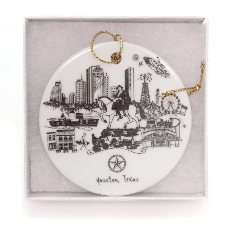 Holiday Ornaments Houston Texas Flat Ornament - - SBKGifts.com
