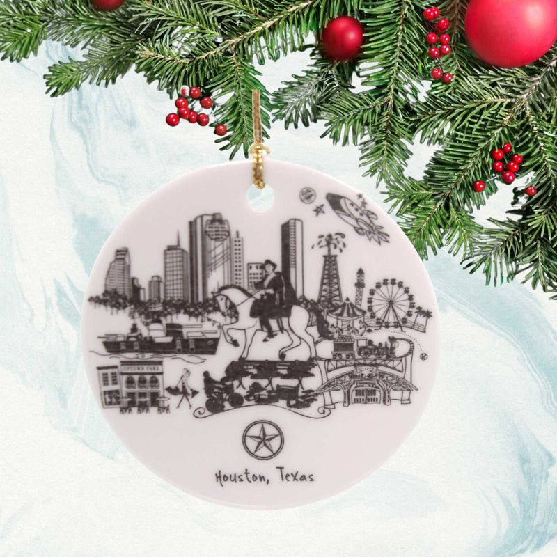 Holiday Ornaments Houston Texas Flat Ornament - - SBKGifts.com