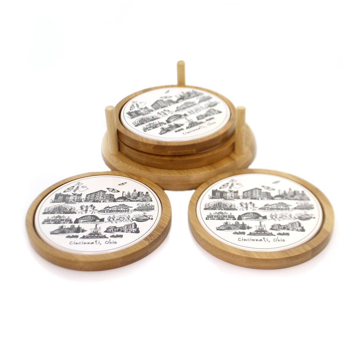 Tabletop Cincinnati Coaster Set - - SBKGifts.com