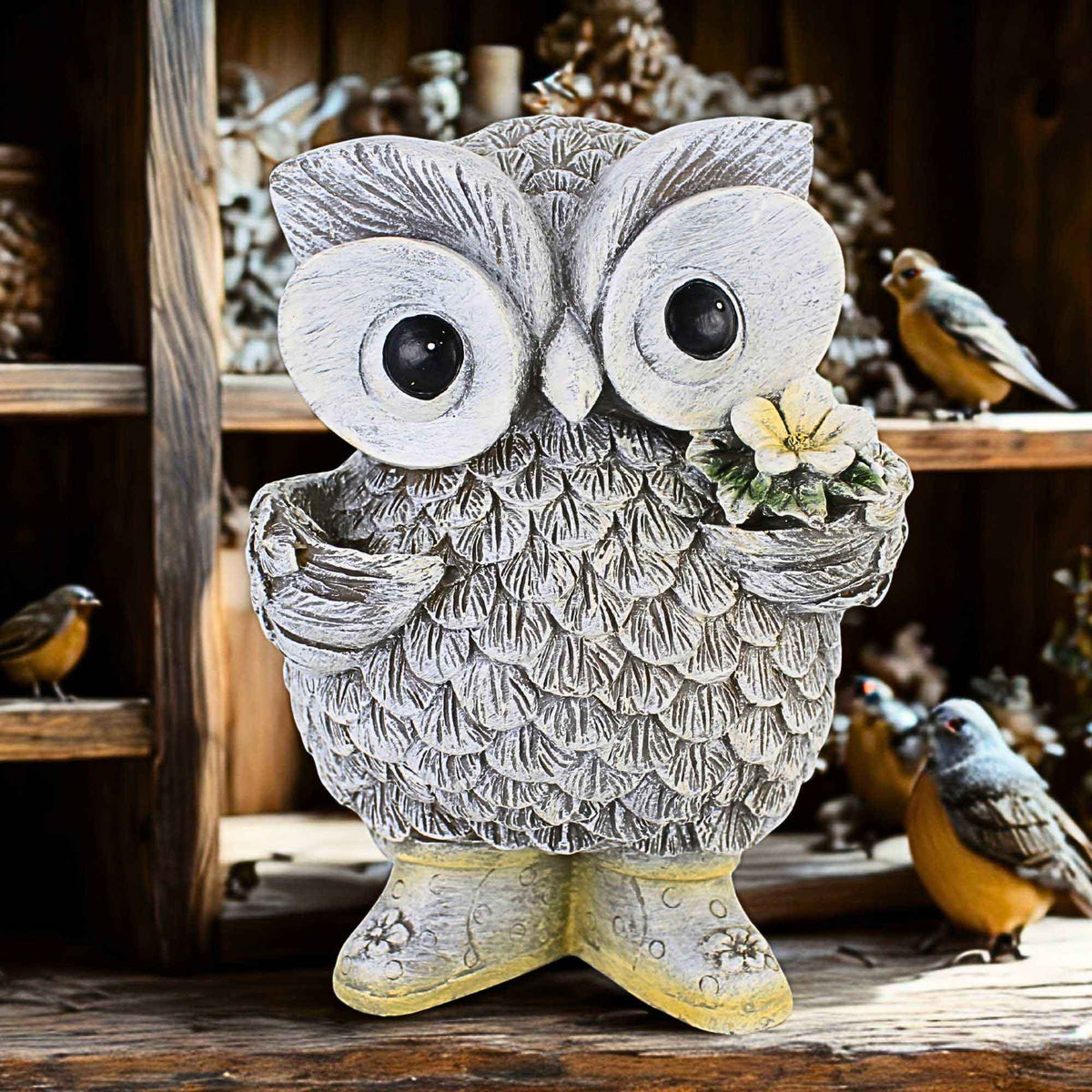 Roman Owl In Rain Statue - - SBKGifts.com
