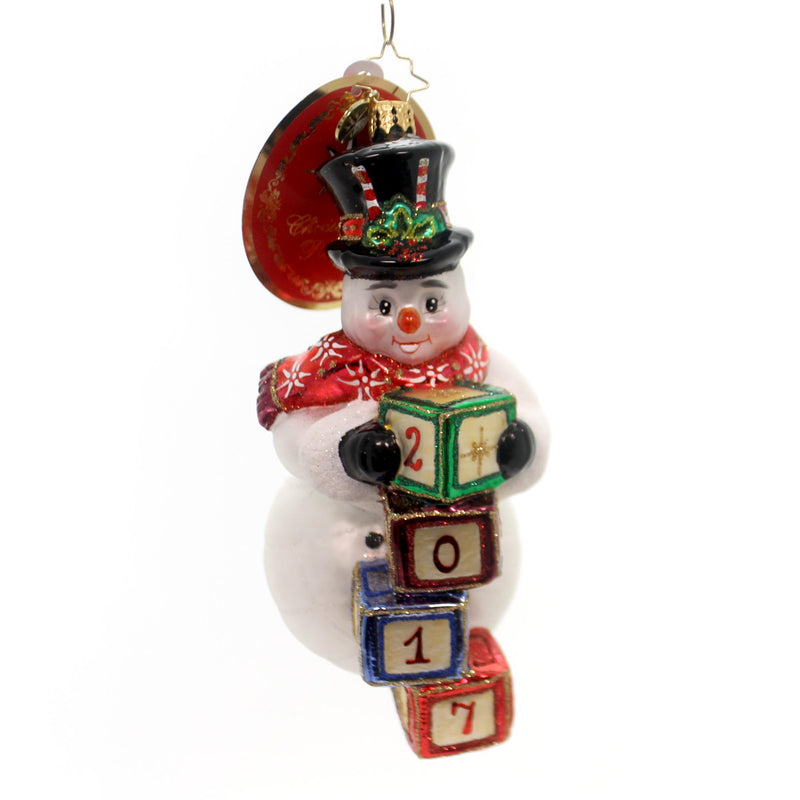 Right On Time - 5.5 Inch, Glass - Snowman 2017 Poland 1018718 (32737)