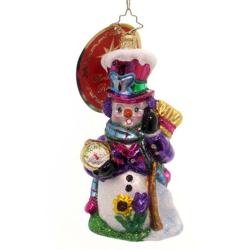 Christopher Radko TIME FOR SPRING SNOWMAN! Glass Seasons 1018796