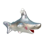 Old World Christmas 2.25 Inches Tall Shark Glass Ornament Attack Teeth Ocean 12175 (33118)