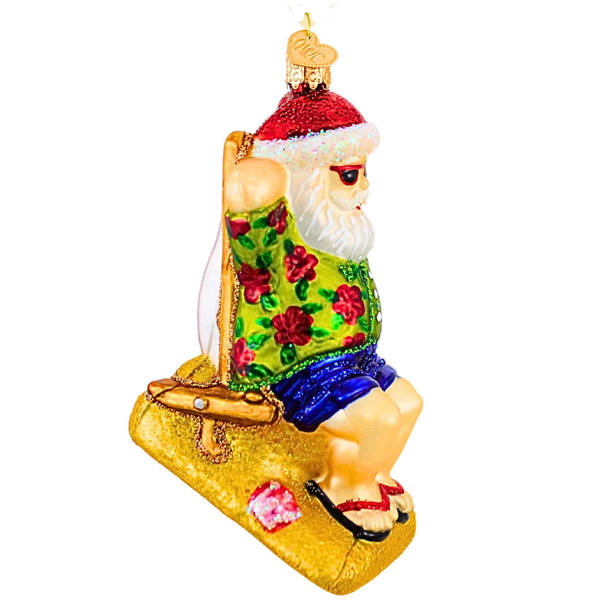 Old World Christmas Sunning Santa - - SBKGifts.com