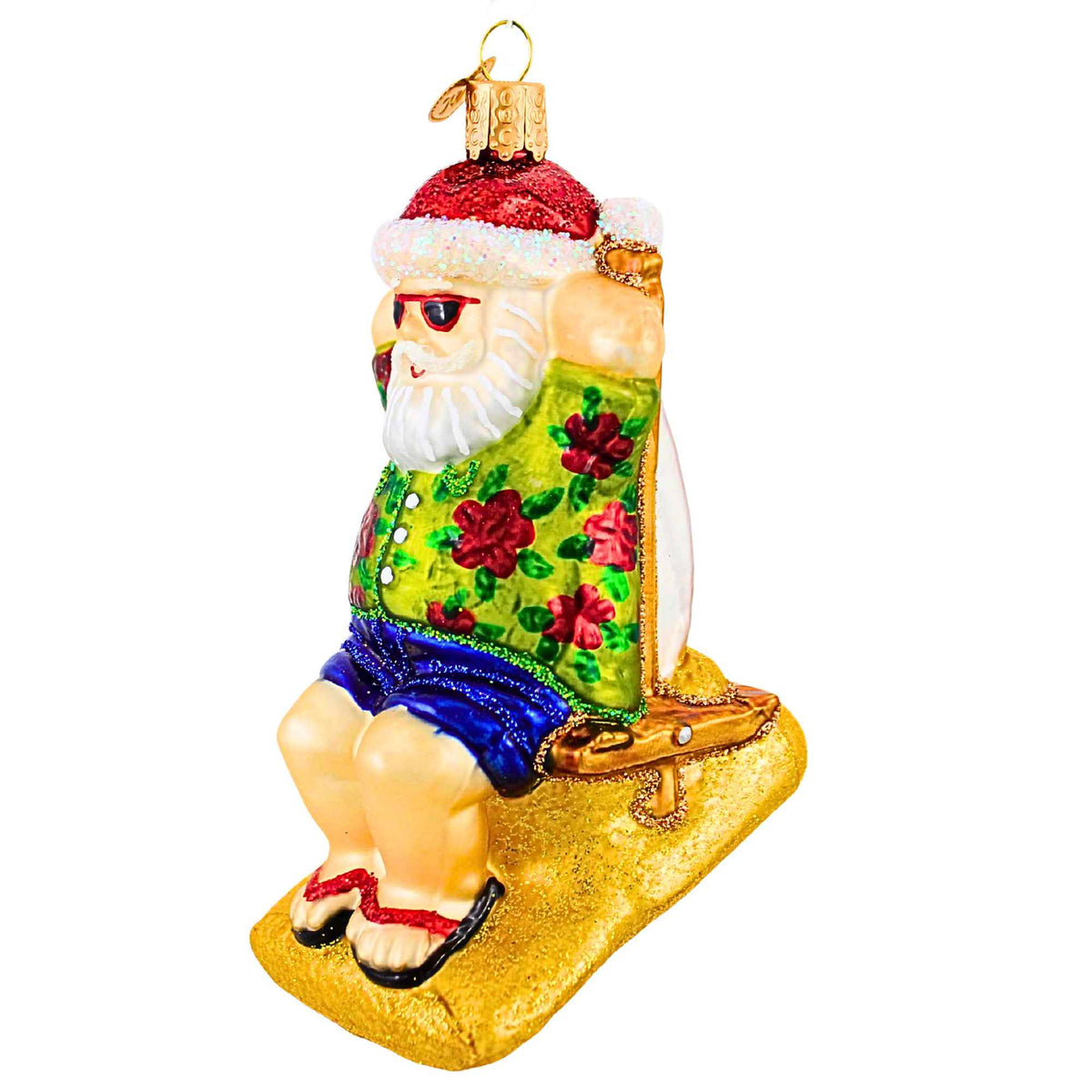 Old World Christmas Sunning Santa - - SBKGifts.com