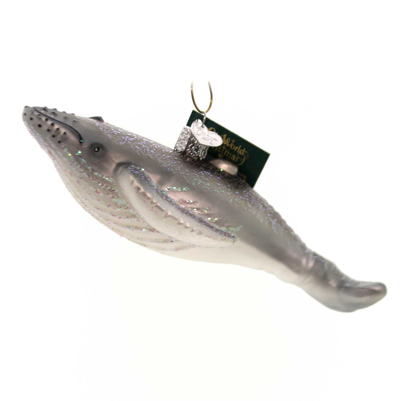 Old World Christmas Humpback Whale Glass Ornament Ocean Migrate Mammal 12487 (33154)