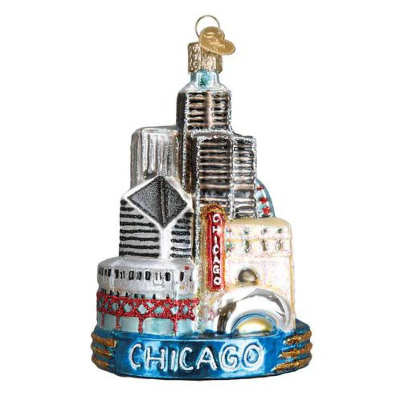 Old World Christmas Chicago - One Glass Ornament 4.25 Inch, Glass - Ornament Windy City 20091 (33176)