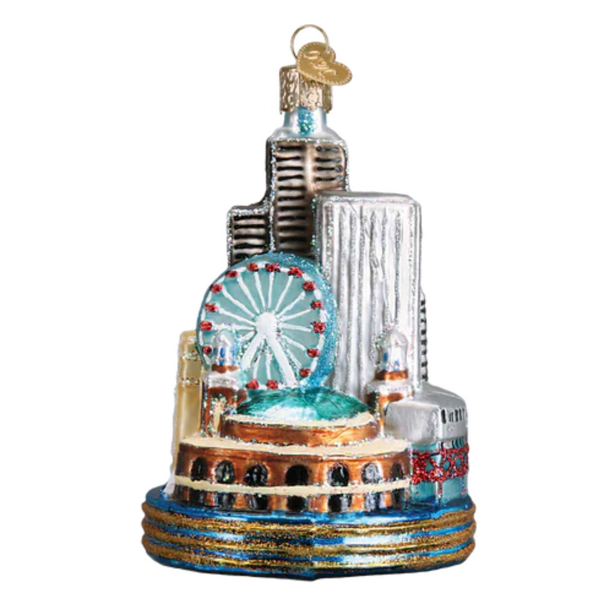 Old World Christmas Chicago - One Glass Ornament 4.25 Inch, Glass