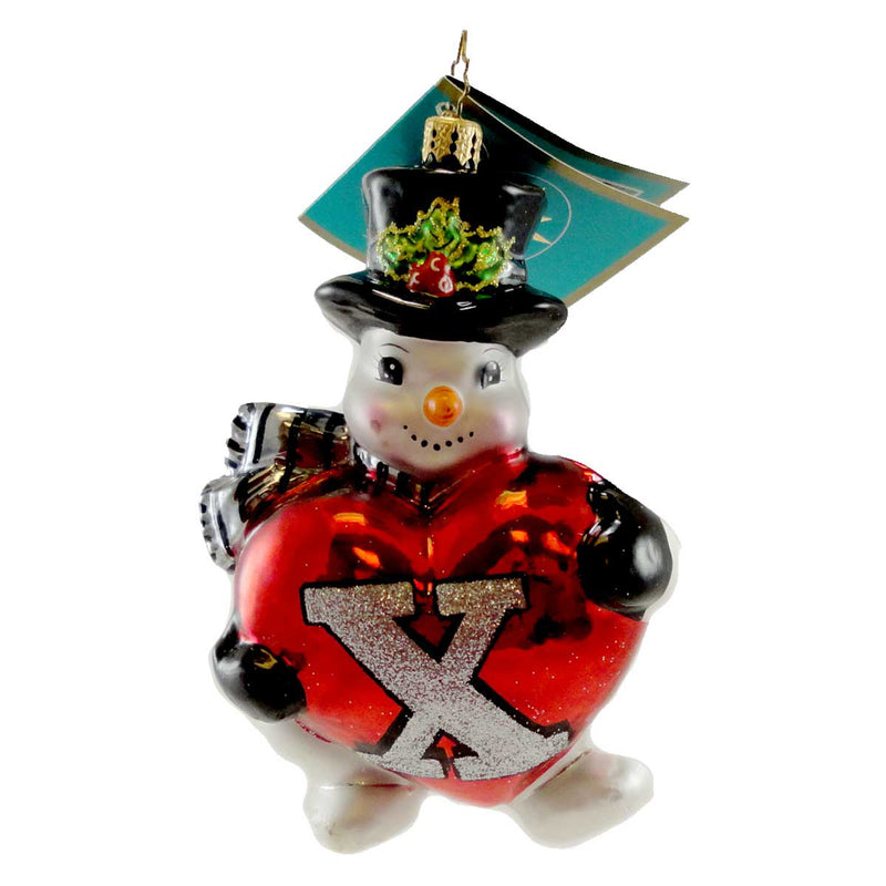 Christopher Radko Frosty Warmheart Blown Glass Ornament Snowman Xavier (3318)
