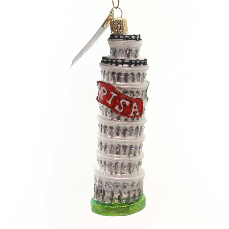 Old World Christmas Leaning Tower Of Pisa - One Ornament 5.5 Inch, Glass - Ornament Italy 20055 (33194)
