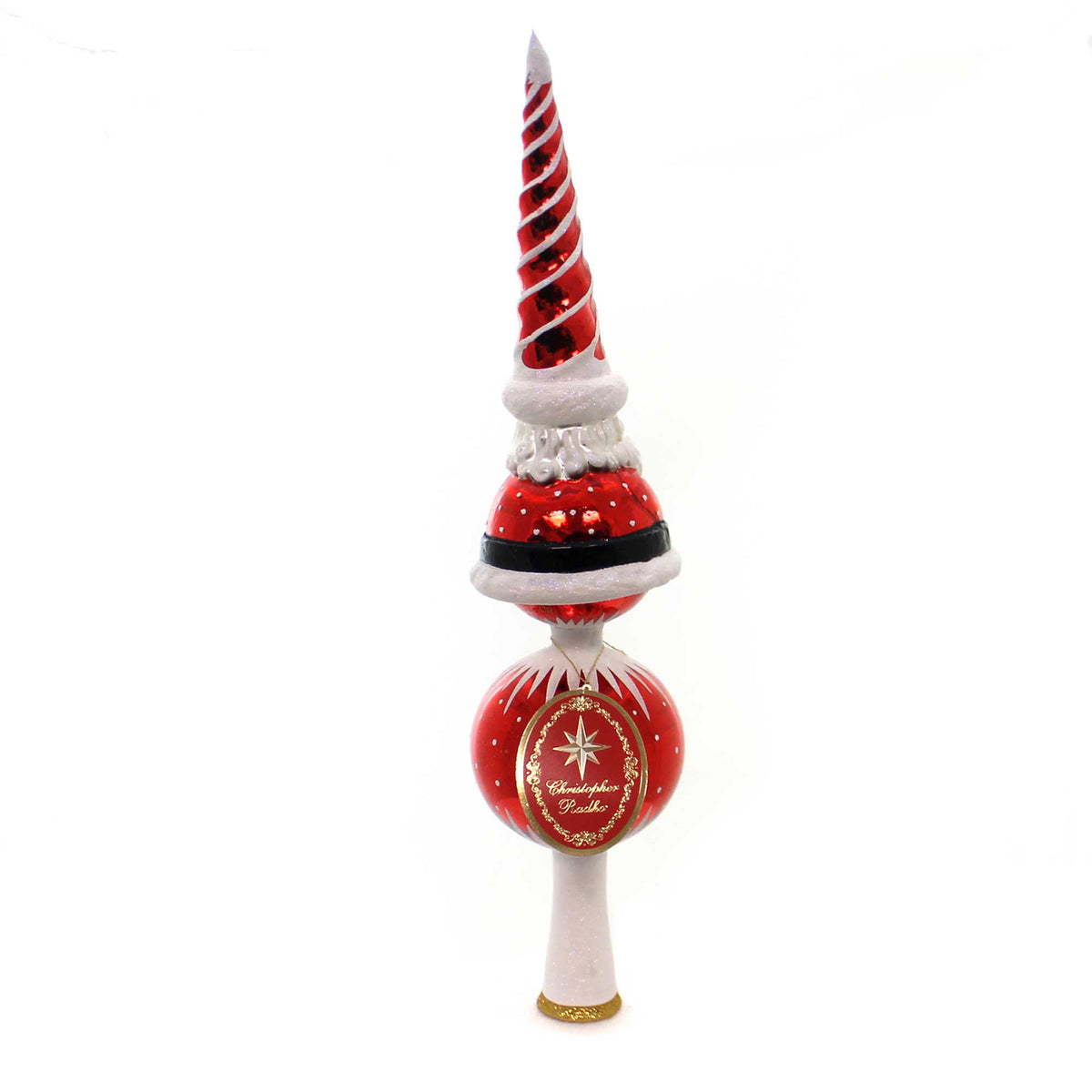 Christopher Radko Swirl Santa Finial - - SBKGifts.com