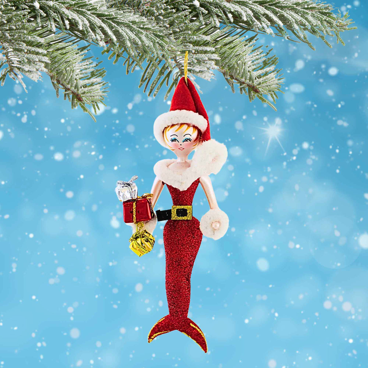 De Carlini Italian Ornaments Santa Mermaid - - SBKGifts.com