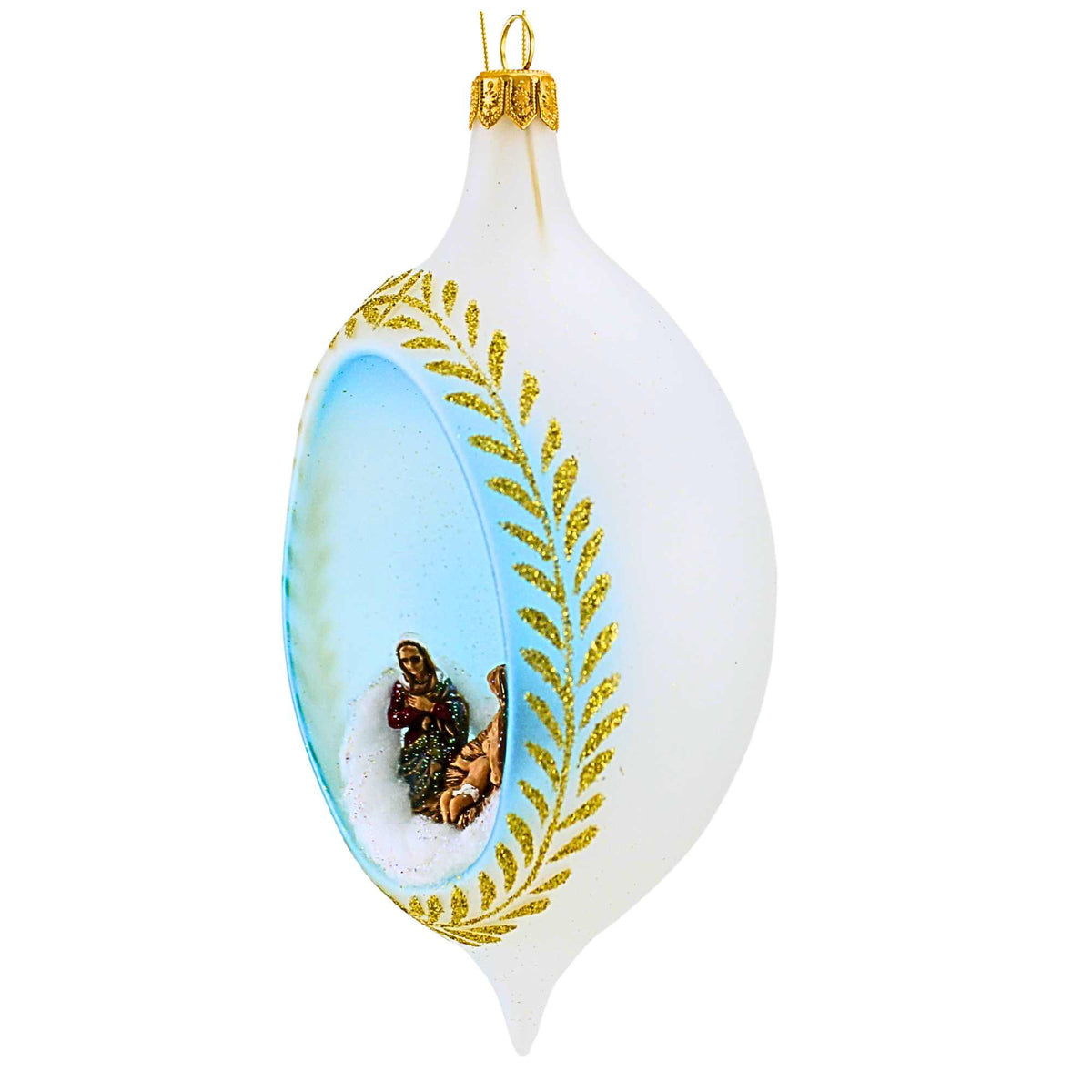De Carlini Italian Ornaments Frosted Nativity - - SBKGifts.com