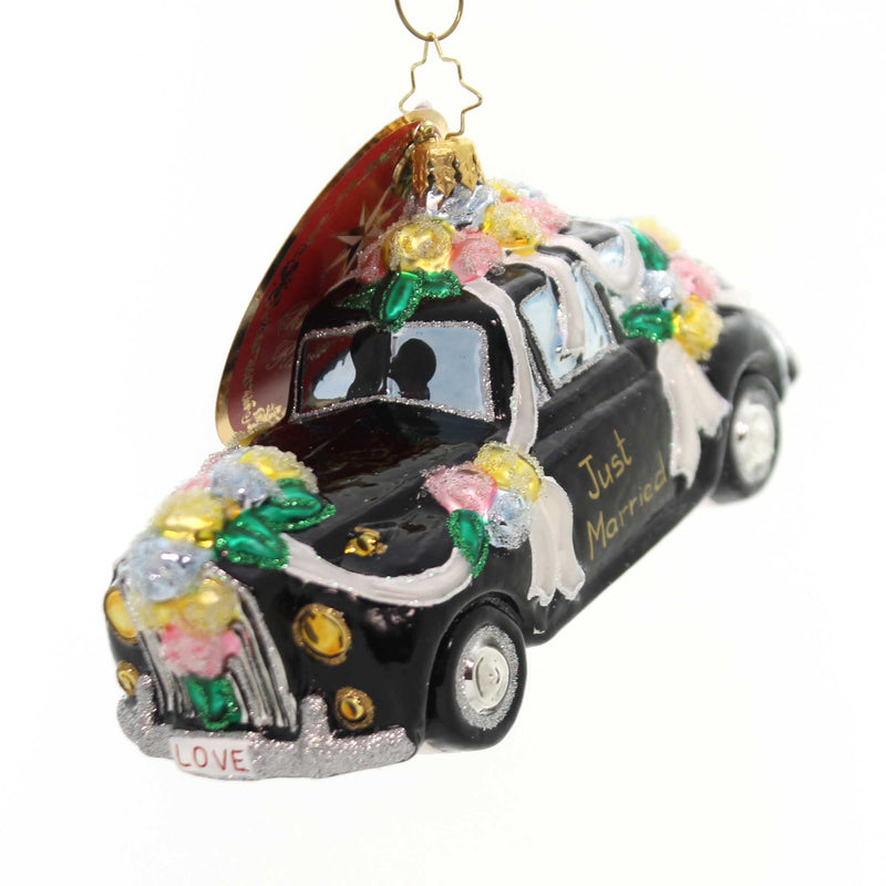 Christopher Radko Company Heading To The Chapel   . - 1 Glass Ornament 3.00 Inch, Glass - Ornament Wedding Marriage Limo Transportation Love 1018820 (33445)