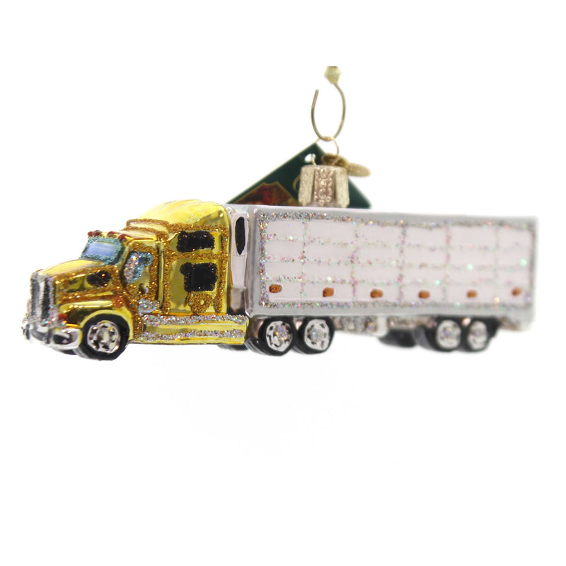 Semi Truck - One Ornament 1.75 Inch, Glass - Haul Load Goods Country 46070 (33465)