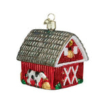 Old World Christmas Barn - One Ornament 3.25 Inch, Glass - Country Traditional 20014 (33474)