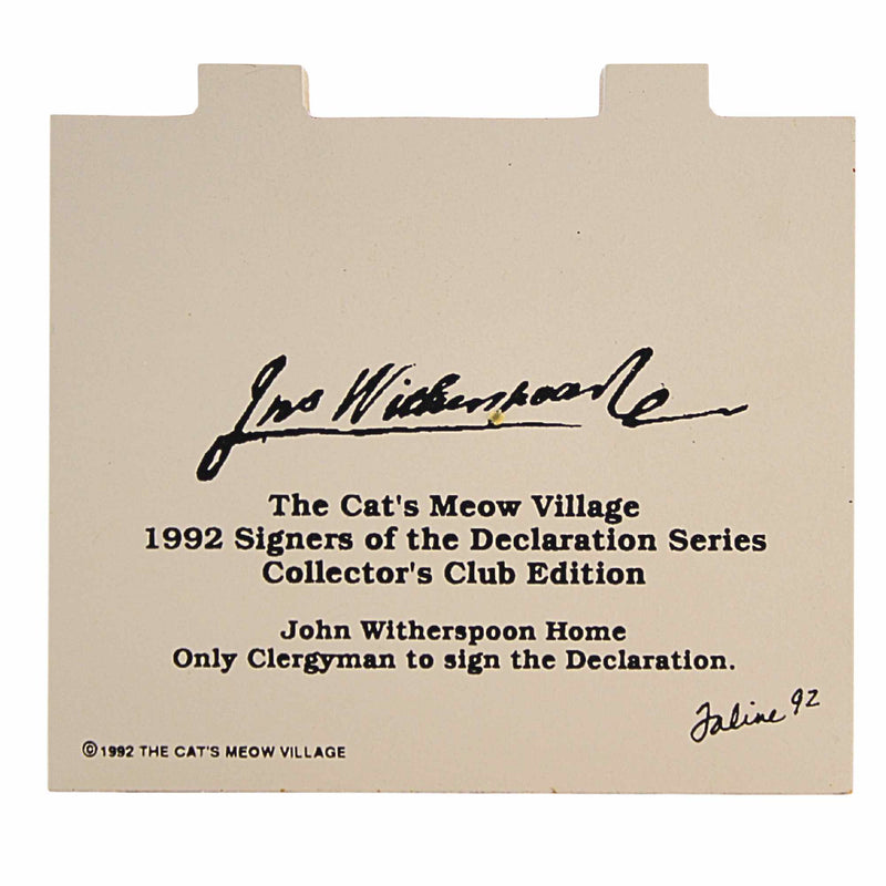 Cat's Meow Village John Witherspoon Home - - SBKGifts.com
