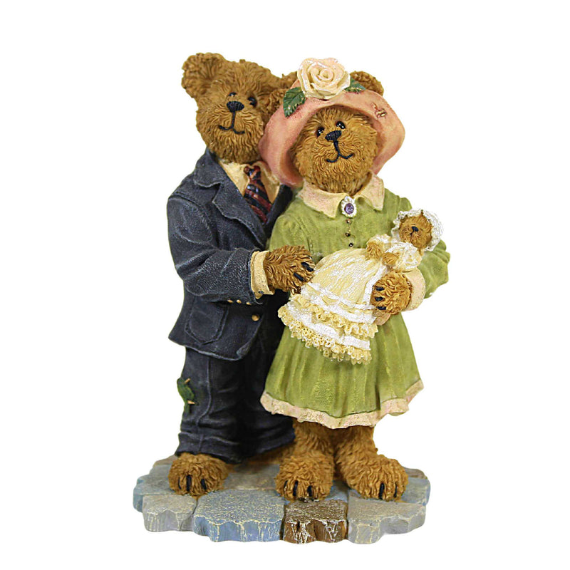 Boyds Bears Resin James & Kathleen With Baby Blessings - 1 Figurine 4.25 Inch, Resin - Christening Bearstone 228434 (3377)