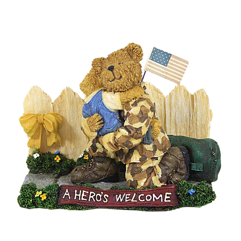 Boyds Bears Resin Greg W/ Mattie...A Hero's Home - 1 Figurine 3.5 Inch, Resin - Military Bearstone 228482 (3384)