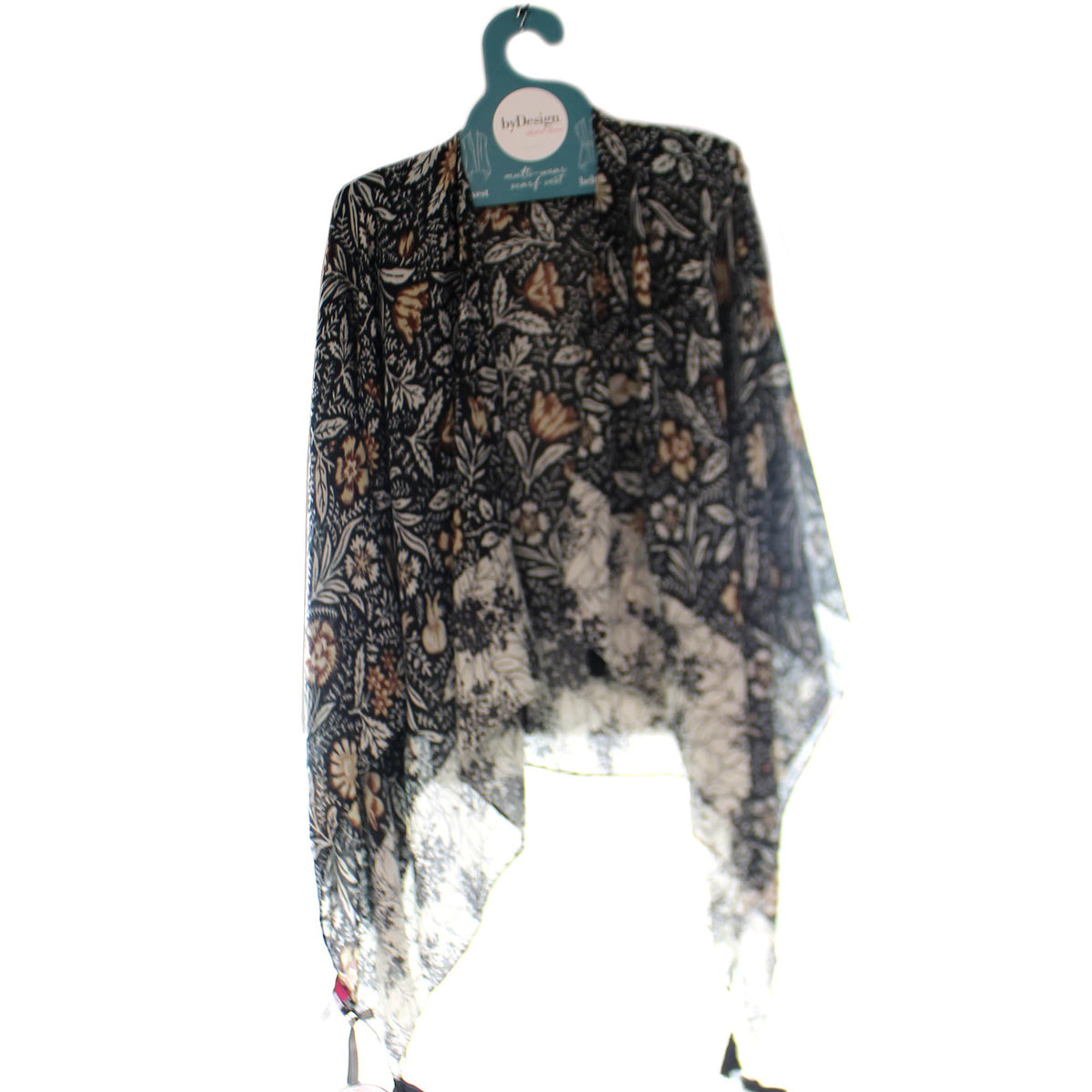 (34045) Brown Cream Odette Floral Tasselled Kimono