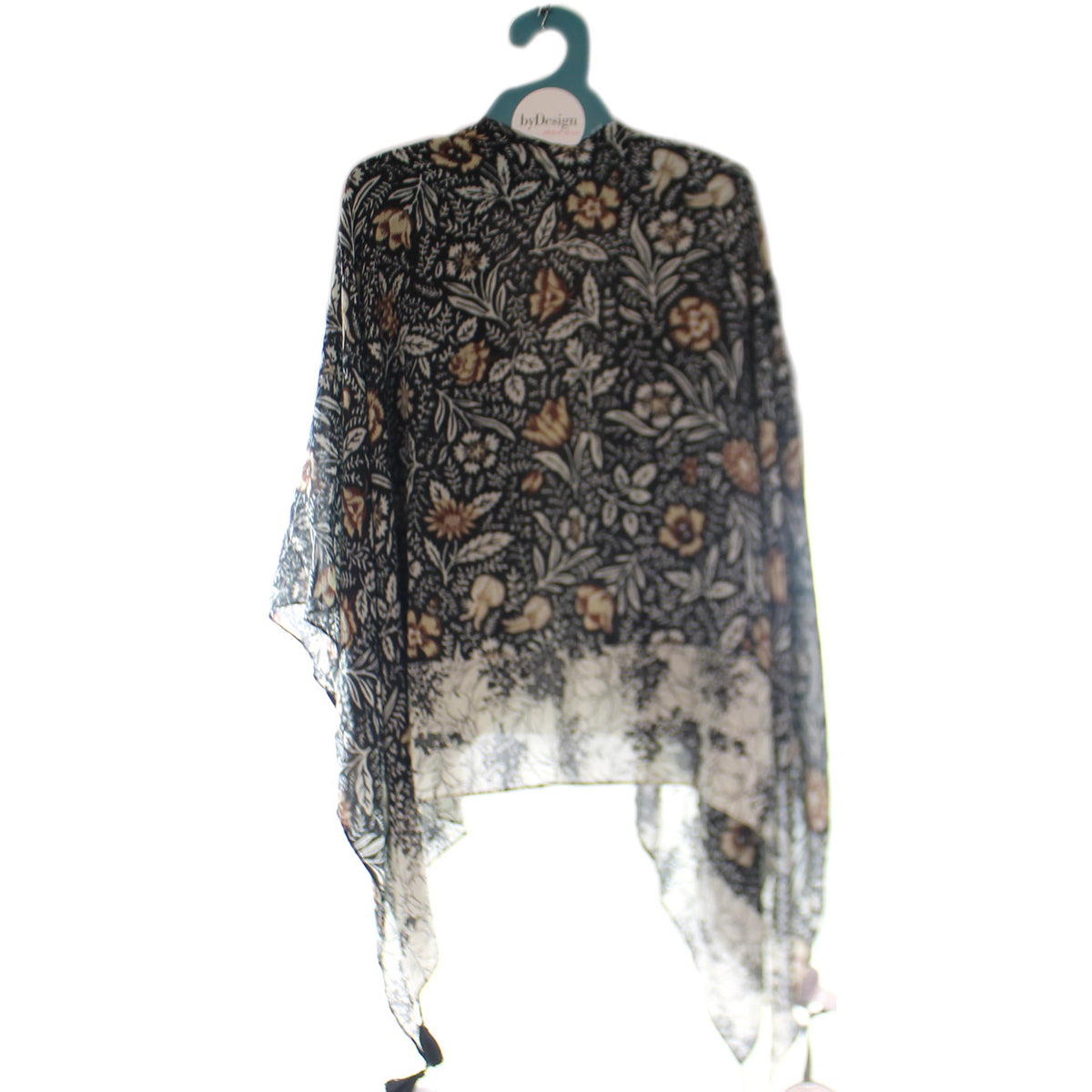 Demdaco Brown Cream Odette Floral Tasselled Kimono - - SBKGifts.com