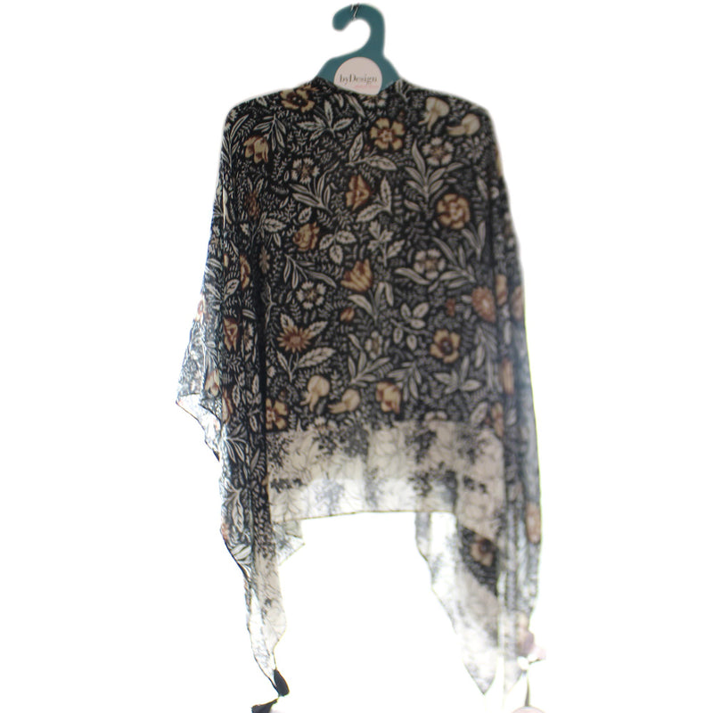 Demdaco Brown Cream Odette Floral Tasselled Kimono - - SBKGifts.com