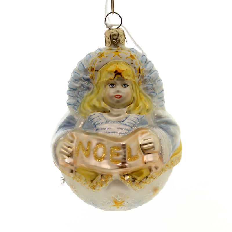 Slavic Treasures Roly Poly Angel - Pastel Glass Ornament Noel Angelic 02-651 (34201)
