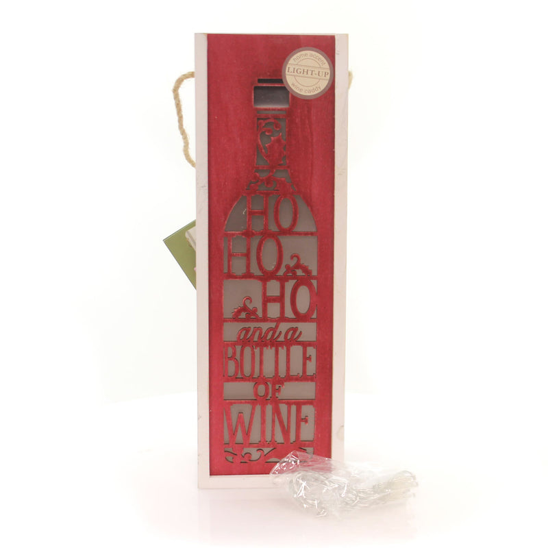 Christmas Ho Ho Ho Lantern Wood Wine Caddy 1004080120 (34423)
